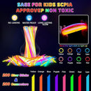 200 Pcs Glow Sticks Bulk Party Pack, 8'' Glow in the Dark Party Supplies, Glow in the Dark Light Up Sticks with Connectors, Party Favors for Birthday, Concert, Raves, Halloween, Christmas by TinyTreasures Baby Boutique