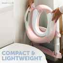 Jool Baby Potty Training Seat with 2 Step Ladder for Toddlers - Soft Cushioned Seat & Splash Guard, Adjustable Height (Pink) by TinyTreasures Baby Boutique