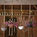 Root & Vessel Self Watering Hanging Planter for Indoor or Outdoor Plants, Unique Marbled Hanging Basket Made of Eco-Friendly Blend of Stone & Plastic, Black, 12" by GreenHaven Gardens