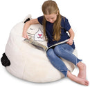 Posh Creations Cute Soft and Comfy Bean Bag Chair for Kids, Large, Animal - Ivory Cat by TinyTreasures Baby Boutique