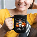Personalized Name British Shorthair Coffee Mug Gift for Cat Lover, British Shorthair Wearing Witch Hat Black Cup, Custom Cat Pumpkins Halloween Ceramic Cup 11oz 15oz, Pet Owner Halloween Mug by TinyTreasures Baby Boutique