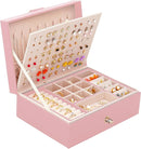 Girls Jewelry Box Earring Holder Organizer for Girls Earring Organizer Teen Jewelry Box Organizer for Girls Pink jewelry Boxes for Earrings Necklaces Rings Stud Earrings Box Organizers Teens by TinyTreasures Baby Boutique