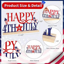 COCHIE Metal Happy 4th of July Sign, Red Blue and White Decorations for Home, Office, Shelf, Mantel, Indoor, Fouth of July Decoration, Patriotic Star Decor (Independence Day) by CozyNest Decor