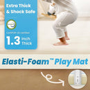 1.3" Thick Baby Play Mat for Floor, 28x72 Foam Tummy Time Mat, Padded Support Soft Plush Bedside Rugs for Infant Kids Toddler Crawling Kick Activity (Ivory) by TinyTreasures Baby Boutique