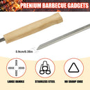 SHIKORI Kabob Skewers,BBQ Barbecue Skewers,Stainless Steel Sticks,23 Inch Heavy Duty Large Wide Reusable,with Nonslip Wooden-6 Pcs by GreenHaven Gardens
