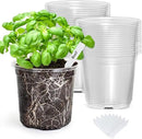 Bonviee Nursery Pots for Plants, 30-Pack 5-Inch Plastic Seedling Pots with Drainage Holes, and 10 Plant Labels, Ideal for Seed Starters and Flowers -Clear by GreenHaven Gardens