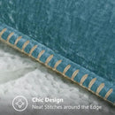 decorUhome Chenille Soft Throw Pillow Covers 26x26 Set of 2, Farmhouse Velvet Neutral Decorative Euro Pillow Covers with Stitched Edge for Couch Sofa Bed Home Decor, Teal by CozyNest Decor