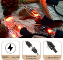 27.8Ft Halloween Decorations Flickering Flame String Lights with 29 Pack Clear Glass Flame Light Bulbs (4 Spare), E12 Base, Great for Christmas Halloween Indoor Outdoor Home Party Decor, Black Wire by GreenHaven Gardens