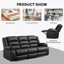 EBELLO Faux Leather Manual Recliner Sofa Set, 2 Recliner Chair, 3 Seat Reclining Sofa, Couch Set for Living Room, Bedroom, Meeting Room, Black (2Recliner+Sofa) by CozyNest Decor