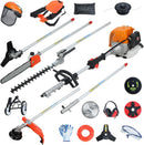 8 in 1Gas Weed Eater,52cc 2 Stroke Full-Functional Petrol Hedge Trimmer,Gas Weed Wacker,Grass Cutter Machine,Straight Shaft Grass Trimmer Cordless for Gardening (Orange) by GreenHaven Gardens