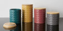 DII Kitchen Accessories Collection, Textured Matte Ceramic Canister Set, Honey Gold, Vine, 3 Piece by CozyNest Decor