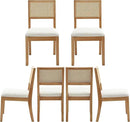 Westice Rattan Dining Chairs Set of 6, Farmhouse Natural Dining Room Chairs with Upholstered Cushion, Wood Armless Chairs for Kitchen/Restaurant by CozyNest Decor