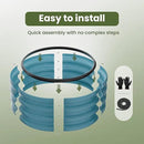 ZXZYHFTY Round Galvanized Raised Garden Bed kit, Blue Outdoor Garden Raised Planter Box, Round Large Metal Raised Garden Beds for Vegetable 2 * 2 * 1ft 1 Pack by GreenHaven Gardens