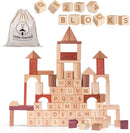 Hexagon Montessori Wooden Building Blocks – 86 Pieces FSC-Certified Beech | Alphabet & Number Blocks with Board Game, Storage Bag & 15-Challenge Guide | Stacking Toy for Kids Ages 3+ by TinyTreasures Baby Boutique