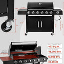 Q032-6-Burner w/Side Burner Gas Grill with 403 SQ.IN. Outdoor Grill with 60,000 BTU,Propane Grills with Top Cover Lid,Grills Outdoor Cooking for Patios,Balcony,Camping,Garden by GreenHaven Gardens