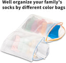 5Pcs Hanging Laundry Bags for Socks with S Hooks, 5 Color Mesh Laundry Bags for Washing Machine by TinyTreasures Baby Boutique