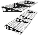 2 Pack 2x6 FT Garage Shelving Wall Mounted, 24x70 inch Floating Shelves, Heavy Duty Storage Rack, Black 440lbs Each Floor Bearing by GreenHaven Gardens