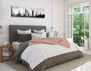 Black and White Wall Art Houston Skyline Canvas Print Picture Panoramic Cityscape Poster Decoration for Bedroom Office Home Decor Framed and Ready to Hang, 13.8"x47.3" by CozyNest Decor