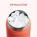 Kids Insualated Water Bottle with Straw - 12oz Stainless Steel Water Bottle with Dual Spouts, Leak-Proof, BPA-Free, Double Wall Vacuum Keeps Cold for 24 Hours for Sports, Travel, School (Tawny Orange) by CozyNest Decor