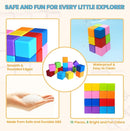Large Magnetic Building Blocks in 8 Colors, 1.65 Inch Magnet Cubes for Sensory Education, STEM Learning Stacking Toys for Toddlers, 1 2 3 Years Old Boys & Girls Birthday Gifts (16PCS) by TinyTreasures Baby Boutique