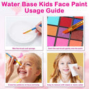 Professional Face Painting Kit for Kids and Adults – 54 Color Water Activated Cosplay Makeup Kit, Non-Toxic Body Paint with Stencils, Gems, Brushes– for Halloween FX, Bday Parties, School Event by TinyTreasures Baby Boutique