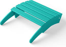 WestinTrends Outdoor Ottoman, Patio Adirondack Ottoman Foot Rest, All Weather Poly Lumber Folding Foot Stool for Adirondack Chair, Widely Used for Outside Porch Pool Lawn Backyard, Turquoise by CozyNest Decor