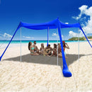 COMMOUDS Beach Tent Sun Shelter - UPF50+ Pop Up Beach Canopy with Sandbags & Sand Shovel & Windproof Poles, Portable Sun Shade for Beach, Camping, Picnics, Backyard by TinyTreasures Baby Boutique