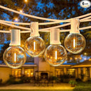 50FT LED G40 Globe String Lights White, Shatterproof Outdoor Patio String Lights 2200K with 50+2 Dimmable Edison Bulbs, Backyard Outdoor Hanging Lights, Bistro Waterproof for Balcony Party Wedding by CozyNest Decor