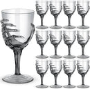 Dandat 12 Pcs Halloween Skeleton Hand Goblets 12oz Clear Plastic Halloween Cups Skull Wine Glass Set for Creepy Spooky Party Decorations (Black) by CozyNest Decor