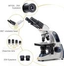 SWIFT SW380B Binocular Compound Microscope,40X-2500X with 1.3MP Camera,100pcs Microscope Slides,Microscope Kit for Students School Lab by TinyTreasures Baby Boutique