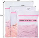 Vivifying Mesh Laundry Bags, 4pcs Durable Coarse Mesh Wash Bags with Zipper for Washing Machine, Delicates, Lingerie, Socks, Shoes and Stuffed Animals by TinyTreasures Baby Boutique