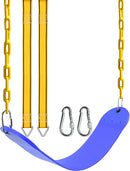 PACEARTH Swing Seat with Heavy Duty 68.9 inch Anti-Rust Plastic Coated Chains, 23.6 inch Tree Hanging Straps and Locking Buckles-Outdoor Playground Tree Swing Set Accessories Replacement (Blue) by TinyTreasures Baby Boutique