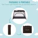 Dream On Me Travel Light Playard with Mesh Zipper Door in Black by TinyTreasures Baby Boutique