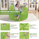 3FT Bean Bag Chair, Comfy Bean Bag Chairs with Memory Foam Filled, Fluffy Beanbag Sofa with Dutch Velvet Cover, Round BeanBag Chairs for Living Room, Playroom - Lime by TinyTreasures Baby Boutique