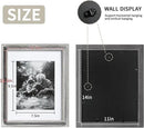 Yaetm 11x14 Rustic White Wood Picture Frame with Mat for 8x10, Weathered Solid Wood Frame with Real Glass, Distressed White Wooden Photo Frames 11 x 14 for Tabletop & Wall Mount, 2 Pack by CozyNest Decor