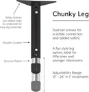 FDP Rectangle Activity School and Classroom Kids Table (24 x 72 inch), Chunky Toddler Legs, Adjustable Table Height 15-24 inches - Maple Top and Maple Edge by CozyNest Decor