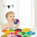 Art3d Hexagon Sensory Fidget Liquid Motion Tiles for Kids, Toddler, Teens - Interactive Soft Gel Liquid Play Mats for Home, Schools, Playrooms, Multi-Pack of 3 Tiles by TinyTreasures Baby Boutique