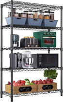 1750 lbs Steel Storage Shelving 5-Tier Utility Shelving Unit Steel Organizer Wire Rack for Home,Kitchen,Office,Garage, 1750 LBS Capacity 17.7" D x 47.2" W x 72.3" H by CozyNest Decor
