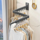 Wall Mounted Clothes Drying Rack - Foldable, Retractable Laundry Hanger with Grey-Rings by CozyNest Decor