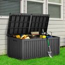 180 Gallon Waterproof Deck Box, Lockable Resin Storage Box for Patio Furniture Cushions Garden Tools and Outdoor Delivery Storage, Black by GreenHaven Gardens
