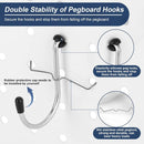 17-in-1 Pegboard Hooks Assortment - 143 Pcs 14 Sizes Peg Board Organizer Accessories Kit with 6 Pegboard Bins, 30 Silicone & 42 Stainless Steel Peg Hook Locks for 1/4" and 1/8" Pegboards Hanging Tools by GreenHaven Gardens