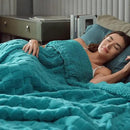 Pawque Super Soft Cozy Throw Blanket Twin Size for Couch Bed, Fluffy Sherpa Fleece Reversible Thick Warm Fuzzy Blanket for All-Season, 3D Checkered Jacquard Decorative Blankets, Teal Green, 60" x 80" by CozyNest Decor