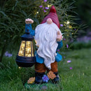Solar Garden Statue Lights Gnome Figurine with Solar Lantern, Outdoor Garden Succulent Ornaments Waterproof, Fathers Day Mom Gifts for Outside Patio Yard Lawn Decor by CozyNest Decor