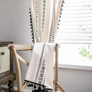 Sutuo Home Boho Curtain 84 Inches Length for Bedroom, Printed Cotton Linen Geometry Rod Pocket Chic Semi Blackout Bohemian Tassels Window Treatment for Living Room, 1 Panel 59" W x 84" L, Black by CozyNest Decor