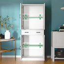 White Kitchen Pantry, 71" Tall Storage Cabinet with Doors and Drawer for Kitchen, Hallway, Office by CozyNest Decor