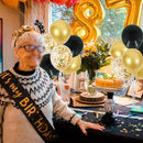 TONIFUL 6 Set Balloon Centerpieces for Table Black Gold Confetti Balloon Stand Kit for 2025 Graduation Party Decoration Birthday Anniversary Halloween 2025 Party Decorations by TinyTreasures Baby Boutique