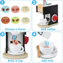 Play Kitchen Accessories Kids Wooden Coffee Maker Toy Espresso Machine Toddler Toy Kitchen Sets for Girls and Boys (Coffee Maker) (Black) by TinyTreasures Baby Boutique