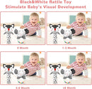 Baby Rattles 0-6 Months Newborn Toys Infant Toys 0-3 Months Rattles for Babies 0-6 Months Baby Toys 0-6 Months, Black and White High Contrast Plush Stuffed Baby Toys for 0 3 6 9 12 Months Girls Boys by TinyTreasures Baby Boutique