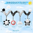 Car Seat Toys Hanging and Stroller Toys for Babies 0-6 Months，High Contrast Baby Toys for Newborn 0 3 Months Brain Development,Black and White Baby Toys for Crib Mobile，Infant Ideal Gift by TinyTreasures Baby Boutique