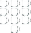 Libbey Clear Glass Coffee Mugs 13 oz. Set of 10, Bulk Pack - Perfect for Coffee, Tea, Espresso, Hot Cocoa, Other Beverages - Clear Bottom by TinyTreasures Baby Boutique